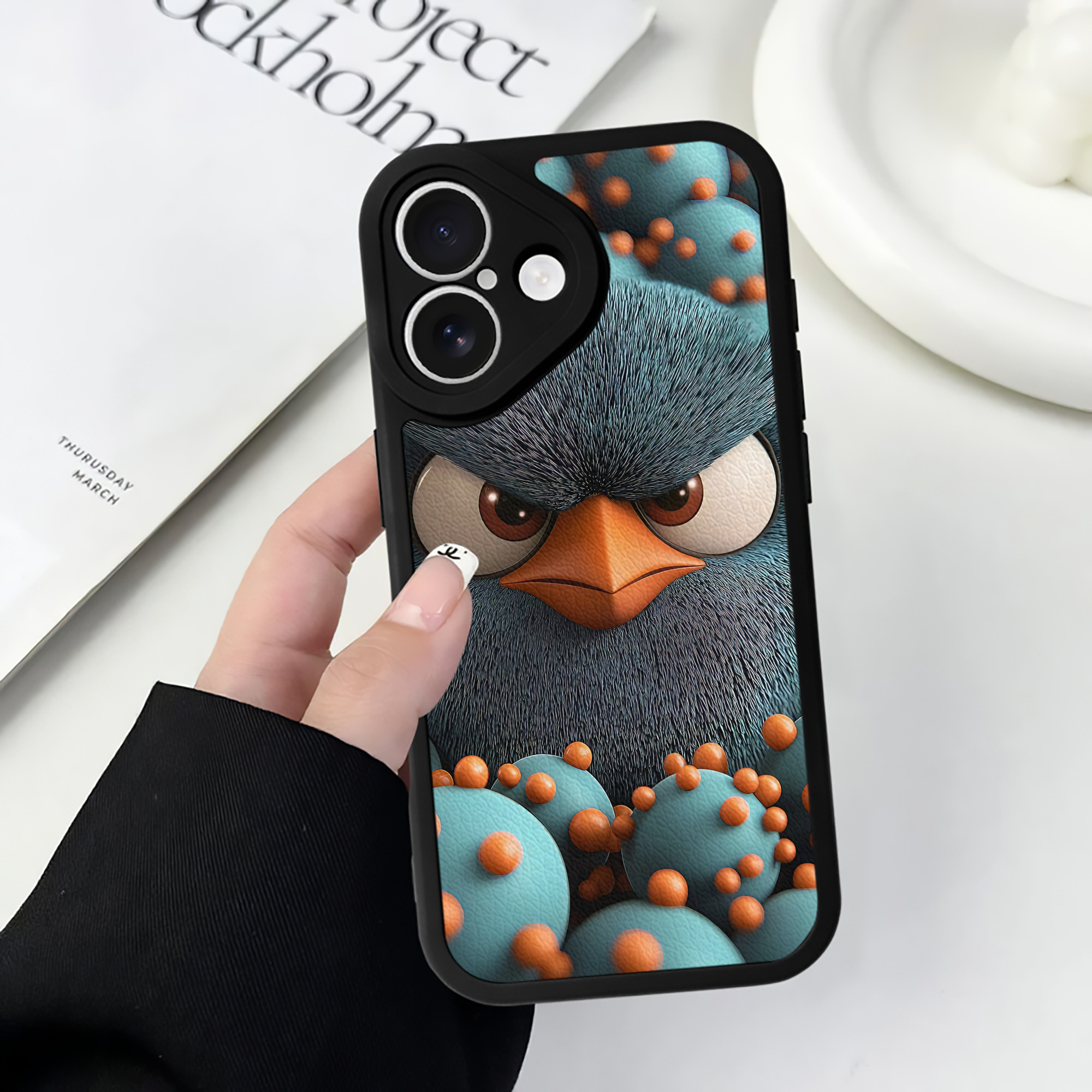 （画像用） Angry Birds アングリーバード 【iPhone 16シリーズ対応】シリコンスマホケース（レザー調） 材質：シリコン